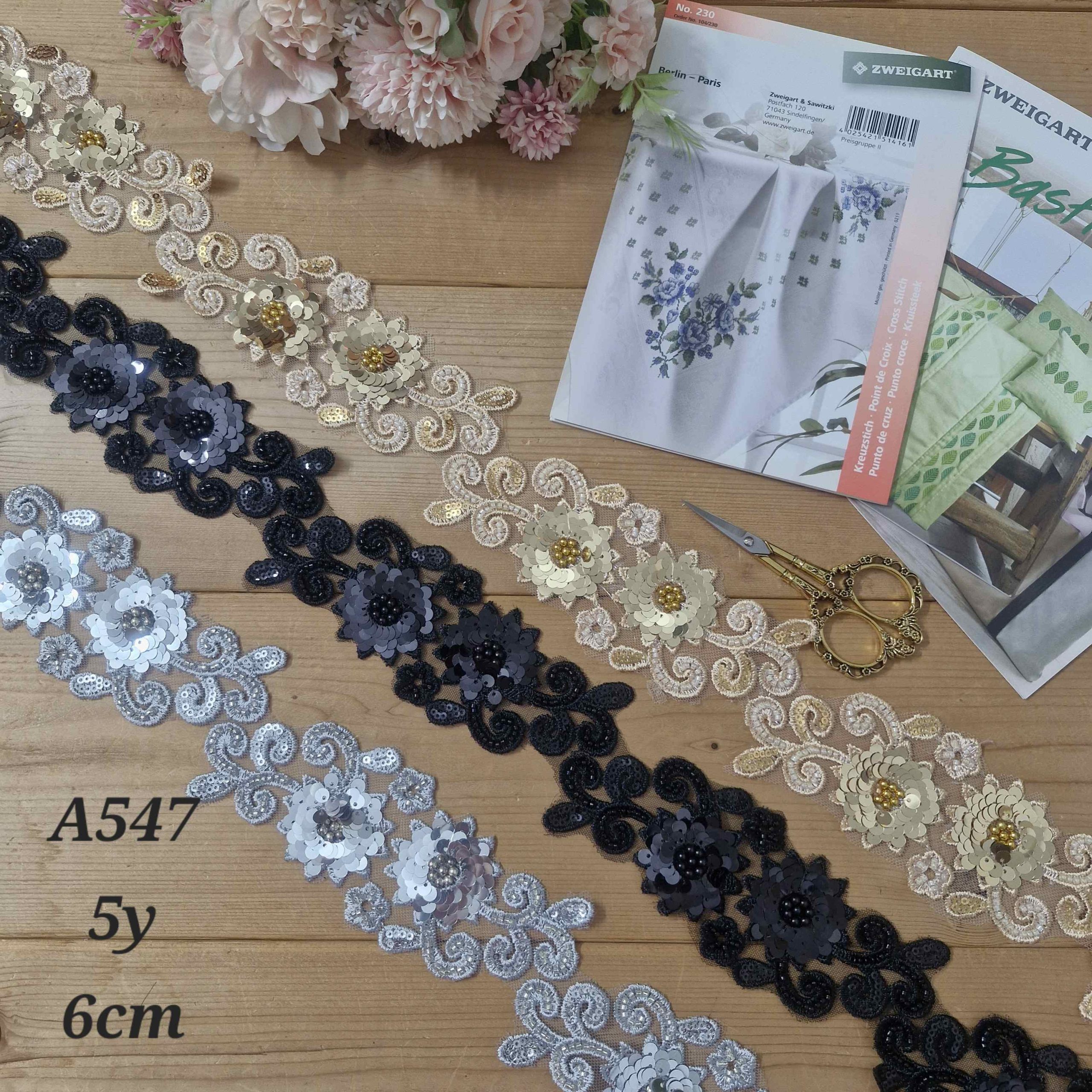 نوار ملیله دوزی کد A547 بسته 5 یاردی نوار ملیله دوزی کد A547 بسته 5 یاردی