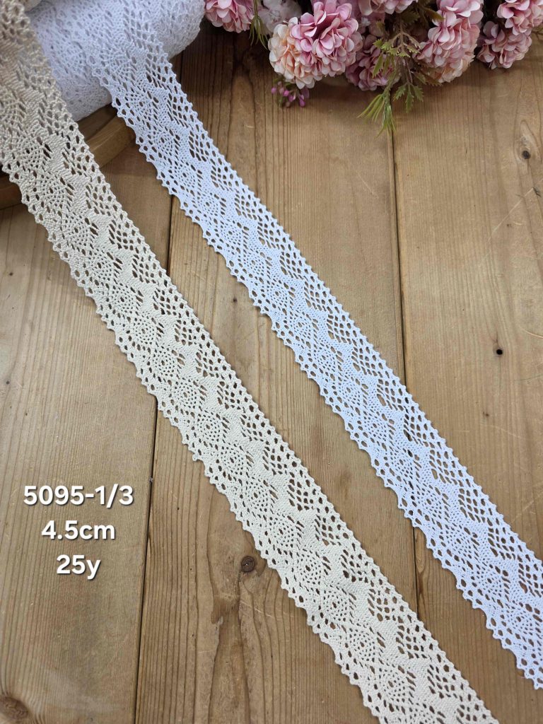 نوار قلاب بافی کد 5095-1/3سایز 4.5 سانت بسته ۲۵ یاردی