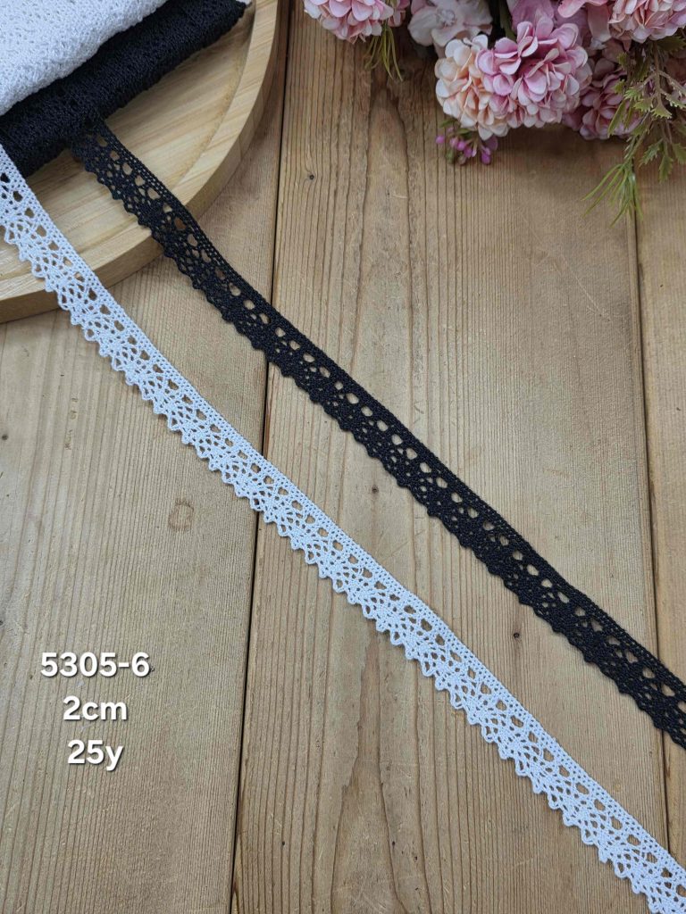 نوار قلاب بافی کد 5305-6 سایز 2 سانت بسته ۲۵ یاردی