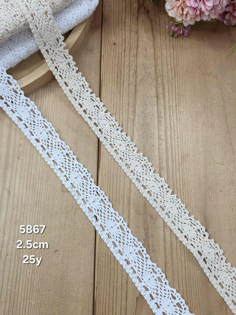 نوار قلاب بافی کد 5867 سایز 2.5 سانت بسته ۲۵ یاردی