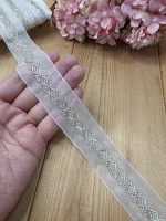 نوار ملیله دوزی کد MA1220 بسته 10 یاردی سایز 3 سانت
