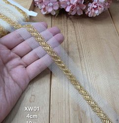 نوار ملیله دوزی کد XW01 بسته 10 یاردی سایز 4سانت