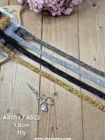 نوار نگین کد A417-1/A523 سایز 1.8 سانت بسته 10 یاردی