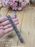 نوار نگین کد A417-1/A523 سایز 1.8 سانت بسته 10 یاردی - تصویر 4