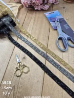 نوار نگین کد A528 سایز 1.5 سانت بسته 10 یاردی