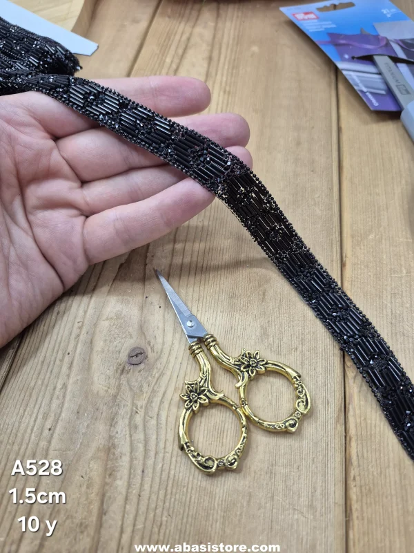 نوار نگین کد A528 سایز 1.5 سانت بسته 10 یاردی - تصویر 2
